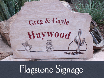 custom flagstone signage